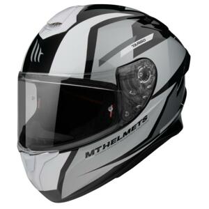 MT Helmets Integrální přilba na motorku FF106 Pro Targo Pro Sound černo-bílo-šedá - XS : 53-54 cm