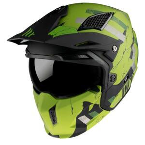 MT Helmets Přilba na motorku Streetfighter Skull 2020 zeleno-černá + šátek Kilpi - S 55-56 cm