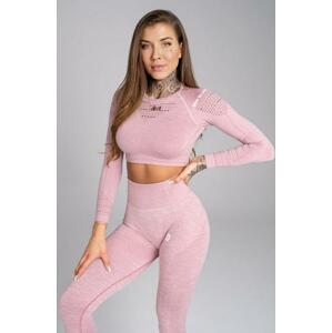 Gym Glamour Crop-Top Pink Melange - XS