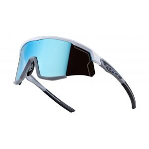Force SONIC bílo-šedé cyklistické brýle - modrá zrc. skla