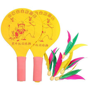 Merco Battledore dřevěné pálky na badminton žlutá