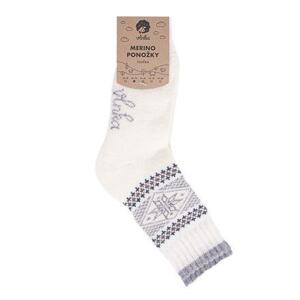 Vlnka Ovčí ponožky Merino vločka bílá - 35-37