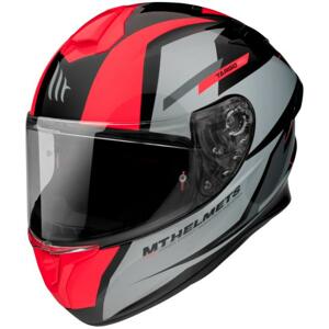 MT Helmets FF106 Pro Targo Pro Sound černo-šedo-fluo červená ntegrální přilba - S 55-56 cm