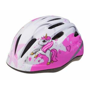 Etape Rebel dětská cyklistická helma bílá-růžová - S/M 52-56