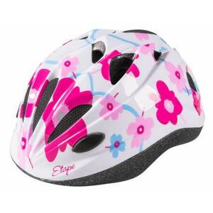 Etape Pony dětská cyklistická helma bílá-růžová - S/M 52-56 cm
