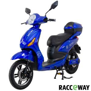 RACCEWAY Elektroskútr E-moped modrý-lesklý s baterií 12Ah + sleva 1500,- na příslušenství - 250W