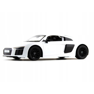 Audi R8 V10 1:14, RASTAR, licence, LED, metalický lak, odružená př. kola, bílá