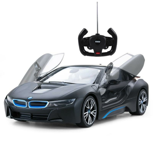 BMW i8 1:14, RASTAR, licence, LED, metalický lak, dálkové otevírání dveří, černé