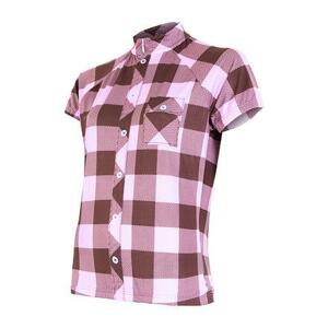 Sensor Cyklo Square hnědo/růžový dámský dres krátký rukáv - XL