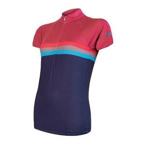 Sensor Cyklo Summer Stripe modro/fialový dámský dres krátký rukáv - L