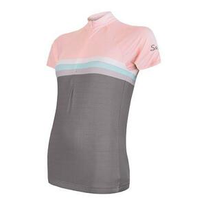 Sensor Cyklo Summer Stripe šedo/růžový dámský dres krátký rukáv - XL