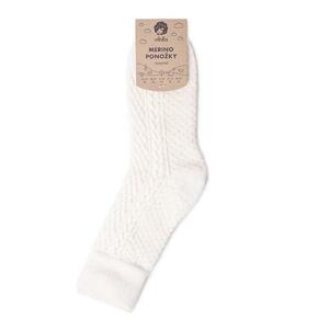Vlnka Tradiční ovčí ponožky Merino bílá - 35-37