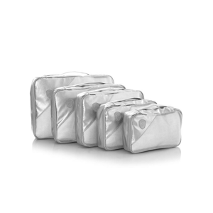 Heys Metallic Packing Cube Silver – 5 kusů