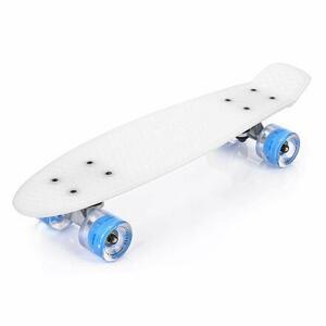 Meteor Flip LED plastový skateboard bílá