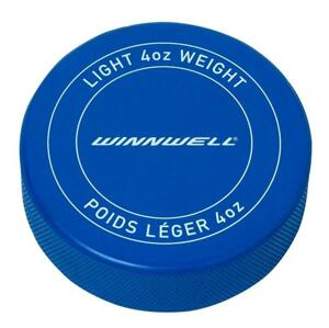 Winnwell Hokejový puk modrý JR odlehčený s logem - modrá