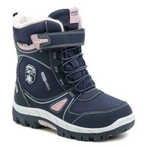 American Club RL-23-21 modro růžové dětské zimní boty - EU 28
