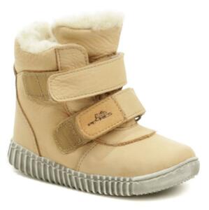 Pegres 1706 béžová dětská zimní barefoot obuv - EU 24