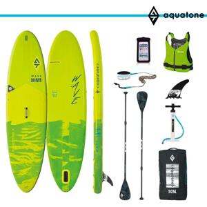Aquatone Wave 10.6 paddleboard set + obal na mobil a plovací vesta - Zelená