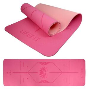 Lifefit Podložka Yoga MAT Lotos Duo 183x58x0,6cm růžová
