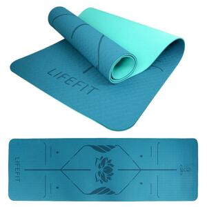 Lifefit Podložka Yoga MAT Lotos Duo 183x58x0,6cm tyrkysová