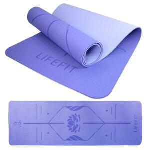 Lifefit Podložka Yoga MAT Lotos Duo 183x58x0,6cm modrá