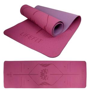 Lifefit Podložka Yoga MAT Lotos Duo 183x58x0,6cm bordó