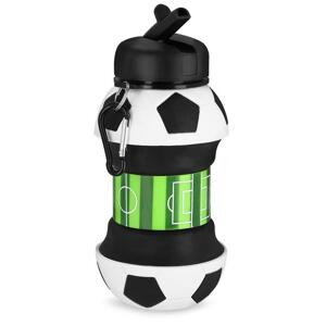 Spokey CORT Skládací silikonová láhev, ve tvaru fotbalového míče