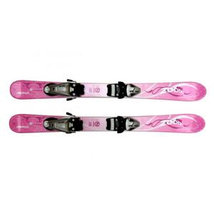 Alpina Zoom růžové 90 cm dětské lyže + vázání
