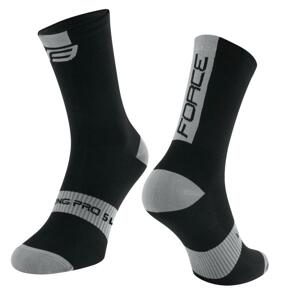 Force Ponožky LONG PRO SLIM černo-šedé - L-XL/42-46