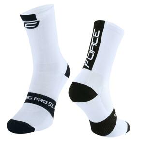 Force Ponožky LONG PRO SLIM bílo-černé - L-XL/42-46