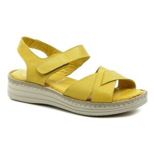 Wild 0228610B žluté dámské sandály na klínku - EU 37