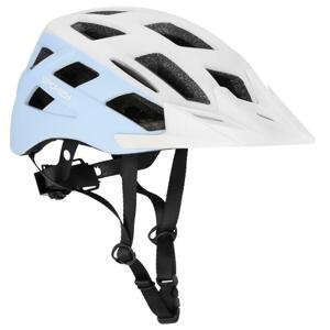 Spokey POINTER Cyklistická přilba pro dospělé s LED červenou blikačkou, bílo-modrá - 55-58 cm
