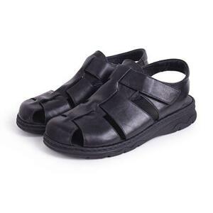 Vlnka Pánské kožené sandály Oliver - černá - EU 45