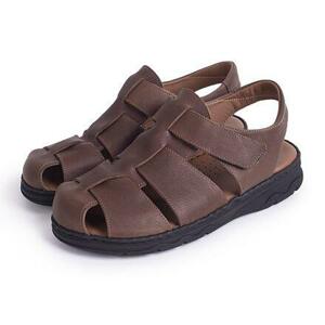 Vlnka Pánské kožené sandály Oliver - hnědé - EU 45