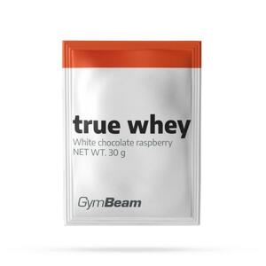 GymBeam Vzorek True Whey - 30 g - bílá čokoláda malina