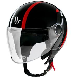 MT Helmets Street Scope D5 černo-šedo-červená lesklá - S - obvod hlavy 55-56 cm