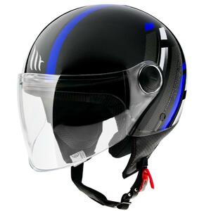 MT Helmets Street Scope D7 černo-šedo-modrá lesklá - S - obvod hlavy 55-56 cm