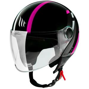 MT Helmets Street Scope D8 černo-šedo-fluo růžová - S - obvod hlavy 55-56 cm