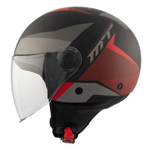 MT Helmets 0F501 Street Poke B5 Rojo černo-šedo-červená - S - obvod hlavy 55-56 cm