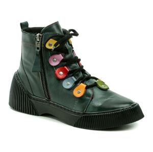 Karyoka 3121 tmavě zelené dámské zimní boty - EU 40