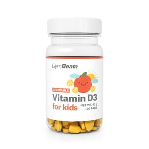 GymBeam Vitamín D3, tablety na cucání pro děti 120 tab. - pomeranč