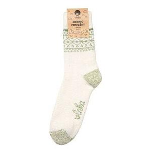 Vlnka Ovčí ponožky Merino krajka zelená - 35-38