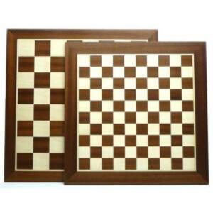 HOT GAMES Dřevěná šachovnice velikost 6 / šachovnice na dámu 10x10 hnědá