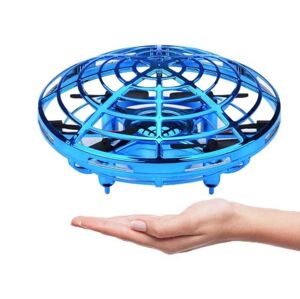 Dron UFO mini-dron ovládaný rukou, senzory proti nárazu, RTF, modrý (VÝPRODEJ)