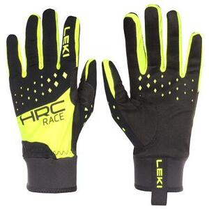 Leki HRC Race běžecké rukavice černá-žlutá - č. 8,5
