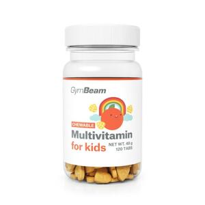 GymBeam Multivitamín, tablety na cucání pro děti 120 tab. - pomeranč