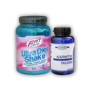 Fitsport Karnitin Taurin 100cp + Ultra Diet Shake 500g - - vanilka