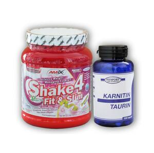 Fitsport Karnitin Taurin 100cps +Shake 4 fit Slim 500g - - forest fruits
