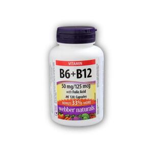 Webber Naturals Vitamin B6 + B12 with Folic Acid 120 kapslí