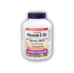 Webber Naturals Vitamin C+D3 500 mg/500IU 200 tablet orange